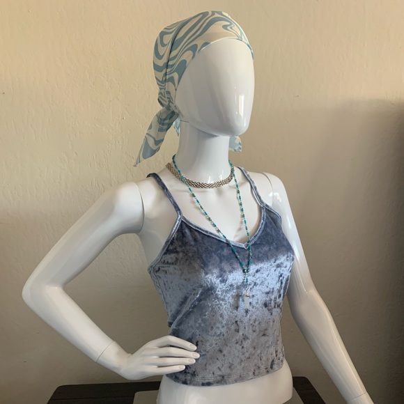 Full Tilt Velvet Blue Top - Picture 2 of 8